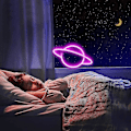 Miniatyrbild 3 av 3: Planet Neon Skyltar, LED Planet Nattlampor För Födelsedagsfest, Jul, Väggkonst Dekoration