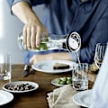 Miniatyrbillede 3 af 5: Vandkande 1,8l Høj Borosilikat Glasflaske Basic Vipbar Låg Lukning Kande