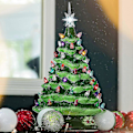 Miniatyrbilde 2 av 5: Keramisk Juletre Juletre LED Dekorasjon Keramisk Skrivebordsjuledekorasjon-ZZY