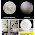 Miniatyrbilde 5 av 5: 3D Måne Lysekrone - Måne Taklysestake Måne Taklampe Planet Hengelampe Armatur Måne Restaurant Bar Hjem Barnerom LED Lysekrone (Pære