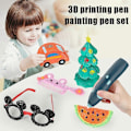 Miniatyrbild 2 av 3: 3D-penna för USB-laddningsbar 3D-skrivarset med 10 x ritmallar Låg temperatur Lätt att använda - FÄRG: 50 meter 10 rullar