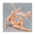 Miniatyrbild 2 av 5: Kroppsdocka, Konstnärsdocka Blockhuvud Ledat Mannequin Ritfigur Man+kvinna Set (grå)-B8