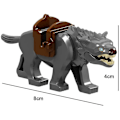 Miniatyrbillede 4 af 5: 9 stk./sæt Bygningsklodser med Dyr fra Byen, Zoo-figurer, Model af Mammut og Sabeltand, Pædagogiske Legetøj