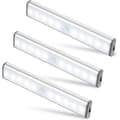 3 kpl 10 LED-valoa, langaton, USB-ladattava, kannettava valkoinen