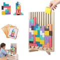Mivoza Trä Stapelspel Tetris, Tetris Träspel, 3D-spel, Pussel Hjärninteraktion
