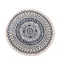 Miniatyrbilde 3 av 5: Marokko Rundt Teppe Boho Stil Dusker Bomullsstoff Teppe Matte Dørteppe Stue Hjemmekontor Dekor Svart Annet