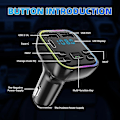 Pikkukuva 5 / 5: Auton Bluetooth FM-lähetin PD kaksois-USB 3.1A pikalaturiadapteri värikkäällä tunnelmavalaistuksella handsfree MP3-modulaattorisoitin