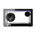 Miniatyrbillede 3 af 5: Bærbar Retro Bluetooth Højttaler Ur Trådløs HiFi Transparent Soundbar med RGB Lys TF Kort Au