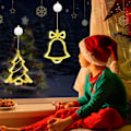 Miniatyrbillede 3 af 5: LED Stjerne Julebelysning, LED Julepynt med Sugkopper, LED Stjerne Feelygter, Varmt Hvid LED Stjerner Julevindue Fest til Indendørs
