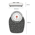 Miniatyrbillede 3 af 3: Badevægt i lægestil, mekanisk, retro hvid + sort, præcis vejning, letlæselig analog urskive, robust metalplatform, vejer op til 150 kg