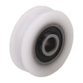 Miniatyrbillede 2 af 3: 4 stk Hvide Indre Dia 4mm U-spor Nylon Trækhjul til Skydedør