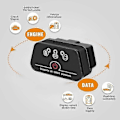 Miniatyrbillede 4 af 5: Obd Bluetooth, Icar 2 Ble4.0 Obd2 Adapter Diagnostiske Værktøjer Bilkode Læser Til Ios, Android Og Windows (Sort)