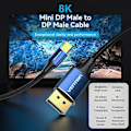Pikkukuva 2 / 5: Type A VENTION HCFLG 1,5 m 8K/60Hz 4K/144Hz DisplayPort - DisplayPort -kaapeli, kaksisuuntainen