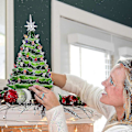 Miniatyrbilde 4 av 5: Keramisk Juletre Juletre LED Dekorasjon Keramisk Skrivebordsjuledekorasjon-ZZY