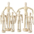 Miniatyrbillede 1 af 5: 6 stk. Kunstner Mannequin Model Træ Dukke Tegning Bevægelig Figur Model med Stativ Fleksibel Leddet Mannequin