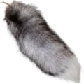 Miniatyrbillede 1 af 5: Falsk Rævehale, 40 cm Dyrehale, Fluffy Falsk Pels Hale, Realistisk Rævehale, Nøglering, Pung Dekoration Rævehale, Rollespil, Sølv