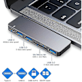 Miniatyrbilde 4 av 5: Dhrs Usb C Hub Adapter For Macbook Pro/air 2022 2019 2018, 6 I 1 Usb-c Tilbehør Kompatibelt #yg
