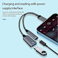 Miniatyrbilde 3 av 3: Telefonkonverteradapter med strømforsyningsgrensesnitt Plug and Play Høyhastighetsoverføring Anti-interferens 2 i 1 USB 3.0 OTG Ladeadapter