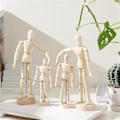 Miniatyrbillede 2 af 5: 6 stk. Kunstner Mannequin Model Træ Dukke Tegning Bevægelig Figur Model med Stativ Fleksibel Leddet Mannequin