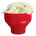 Pikkukuva 1 / 5: Popcornkulho Silikoninen Mikroaaltokulho Popcorneille - Kokoontaittuva punainen