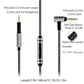 Miniatyrbilde 3 av 5: Erstatningslydkabel for Sennheiser Momentum On-Ear Weave Hodetelefonkabel med mikrofon 3,5 mm til 2,5 mm