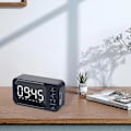 Miniatyrbild 1 av 5: Bluetooth-högtalare med digital tidsvisning, dubbel väckarklocka, Bluetooth-högtalare, portabel trådlös utomhushögtalare med U-disk, radio, FM-klocka, Au