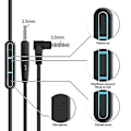 Miniatyrbillede 2 af 5: Udskiftningslydkabelledning til Bose Quietcomfort Qc25 Qc35 Hovedtelefoner med Inline Mic Volumenkontrol