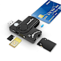 Miniatyrbillede 1 af 5: ROCKETEK CR310 USB 2.0 Smart Card Reader SD TF ID SIM Bankkort Connector Adapter
