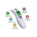 Miniatyrbillede 3 af 5: Medicinsk Pande- og Øretermometer, Digitalt Infrarødt Termometer 4 I 1 Multifunktionel Trefarvet Feberindikator