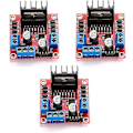 Miniatyrbild 1 av 5: 3-pack L298N Motorkortsmodul Dubbel H-brygga DC Motor Drivrutin Kontroller Stepper för Arduino Röd