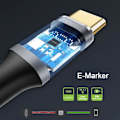 Miniatyrbilde 5 av 5: Type A UC-064-LP-2.0M 90 Graders Lavprofil Vinklet USB3.1 Type-C Hann til Hann 10Gbps Datakabel