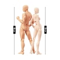 Miniatyrbild 5 av 5: Kroppsdocka, Konstnärsdocka Blockhuvud Ledat Mannequin Ritfigur Man+kvinna Set (grå)-B8