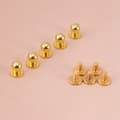 20 stycken mässingsnitar för DIY läderhantverk, runda guldknappar (8x6mm)