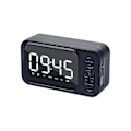 Miniatyrbild 2 av 5: Bluetooth-högtalare med digital tidsvisning, dubbel väckarklocka, Bluetooth-högtalare, portabel trådlös utomhushögtalare med U-disk, radio, FM-klocka, Au