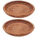 Miniatyrbillede 1 af 5: 2-pak Rattan Vævet Kurv, Brødkurv Display Kurv Frugtkagebakke, til , Pung, Mobiltelefon (7,5 tommer)