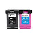 Miniatyrbilde 2 av 3: Høykvalitets 2 stk. Remanufactured kompatible blekkpatroner for Hp901 for Hp 901xl 901 for Hp Officejet 4500 J4580 J4640 J4660 J4680 skriver