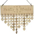 Födelsedagspåminnelsekalender för familj och vänner, träplatta med brickor för heminredning