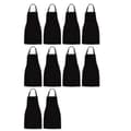 10-pack haklappförkläde - Unisex svart förkläde i bulk med 2 rymliga fickor, maskintvättbart för kök och hantverk