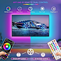 Miniatyrbilde 2 av 2: LED-lys Bluetooth RGB-lys LED-stripe med 44-tasters fjernkontroll Musikk-synkronisering Fargeskiftende LED Stemningsstripe