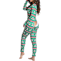 Miniatyrbild 1 av 4: Venalisa Dam Pyjamas Djur En Delig Jul Bodysuit Jumpsuit Långärmad Nattkläder storlek:S