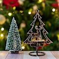 Miniatyrbilde 3 av 3: Metall Lysestake Julebordpynt Borddekorasjon Reinsdyr Juletre Julenisse Middag Te js