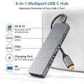 Pikkukuva 2 / 5: 6-in-1 USB-C-keskitin, monitoiminen sovitin, Mac-sovitin 4K HDMI:llä, 100 W nopea lataus, USB-C ja 3 USB-A 5 Gbps dataliitäntää, USB 2.0