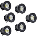 Miniatyrbillede 1 af 5: 6 Pak Mini Sorte LED Forsænkede Loftspots Mini LED Spotlight til Skabsloftlys, 3W, Varm Hvid