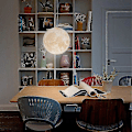 Miniatyrbilde 3 av 5: 3D Måne Lysekrone - Måne Taklysestake Måne Taklampe Planet Hengelampe Armatur Måne Restaurant Bar Hjem Barnerom LED Lysekrone (Pære