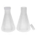 Miniatyrbilde 3 av 5: Laboratorie Gradert Plast Konisk Erlenmeyer Kolbe, Målbar, Glatt Tykk Vegg, To Flasker O