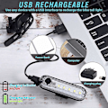 Miniatyrbilde 3 av 5: 2 stk USB-oppladbare LED-sykkellys Baklys Sterkt 4 Moduser Vanntett Sykkel Baklys, Rød