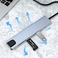 Pikkukuva 2 / 5: Tyyppi A 2017L Type-C - Type-Cx2+USB2.0+HD+USB3.0+TF/SD+Verkkokortti 100Mbps USB-keskitin kannettavalle tietokoneelle ja puhelimelle