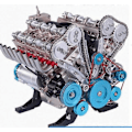 Miniatyrbild 1 av 5: 8-Cylindrig Full Metall Bilmotor Modell, Resin Bilmotor Modell Kit