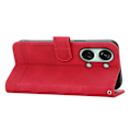 Miniatyrbillede 3 af 5: Flip Cover til OnePlus Nord 3 5G/Ace 2V, Linjer Indgraveret Wallet Stand Mobil Læderetui farve:Rød