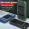Miniatyrbillede 2 af 5: Retro Bærbar Mini Håndholdt Spilkonsol 8-Bit 3.0 Tommer Farveskærm LCD Spil Afspiller Indbygget 500